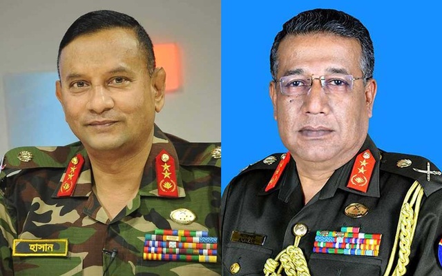 লেফটেন্যান্ট জেনারেল আতাউল হাকিম সারওয়ার হাসান ও মেজর জেনারেল আকবর হোসেন