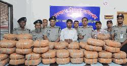 কসবায় ১৮০ কেজি গাঁজাসহ মাদক কারবারি গ্রেপ্তার