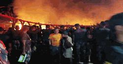 বলীপাড়া বাজারে ভয়াবহ আগুন, পুড়েছে ১২ দোকান
